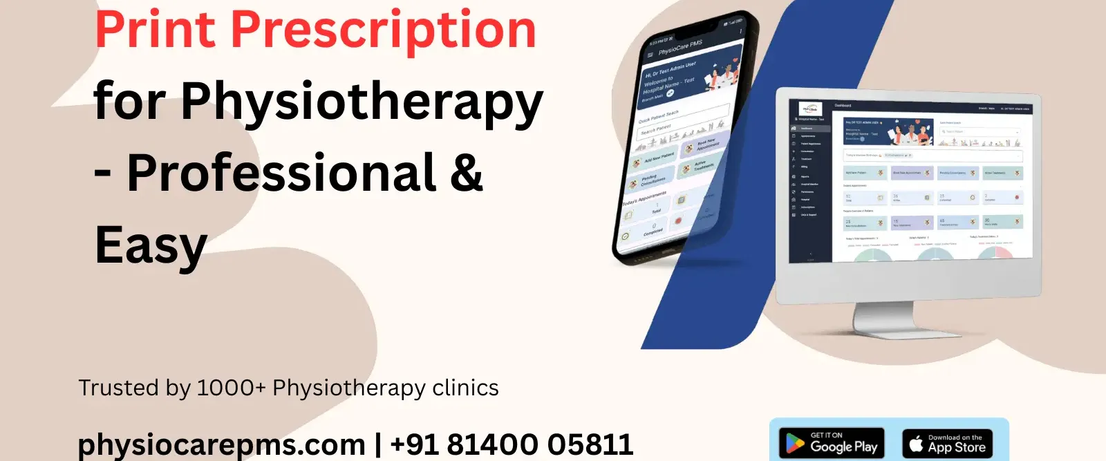 Physiotherapy prescription software with printable prescription format