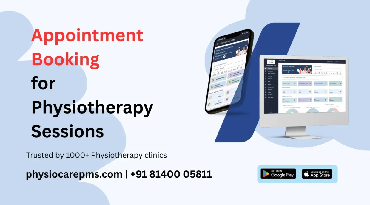 Physiotherapy Appointment Booking Software Dashboard