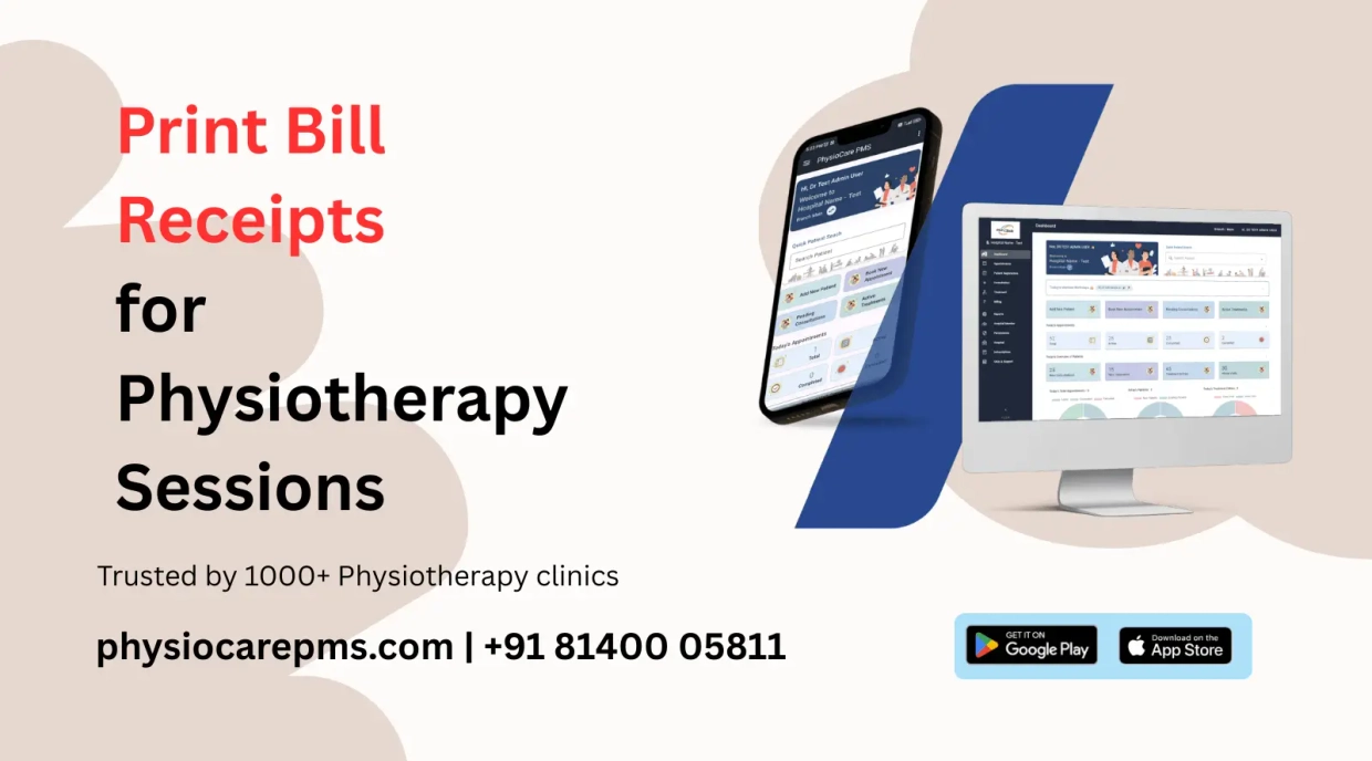 Physiotherapy billing software - print bills and WhatsApp receipts