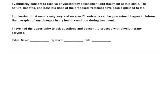 Plain Physiotherapy Receipt Format